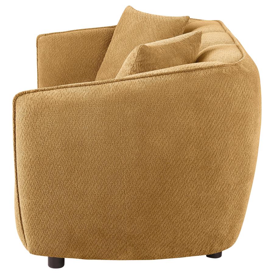 Aleisha Fabric Upholstered Loveseat Mustard Yellow