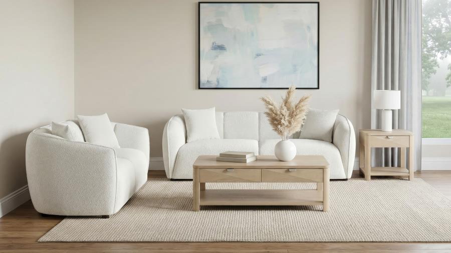 Aleisha Fabric Upholstered Loveseat Sand