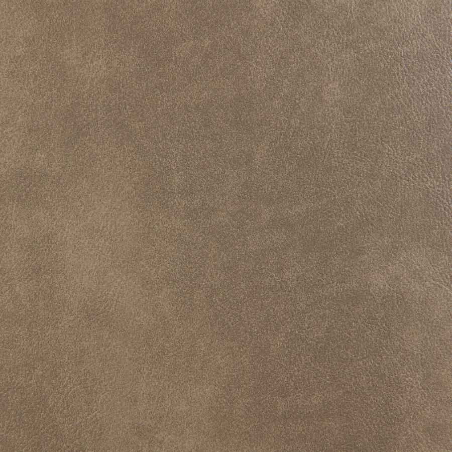 Scotland Faux Leather Upholstered Track Arm Sofa Brown