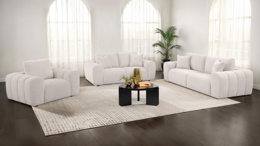 Burnett Chenille Upholstered Accent Chair Ivory