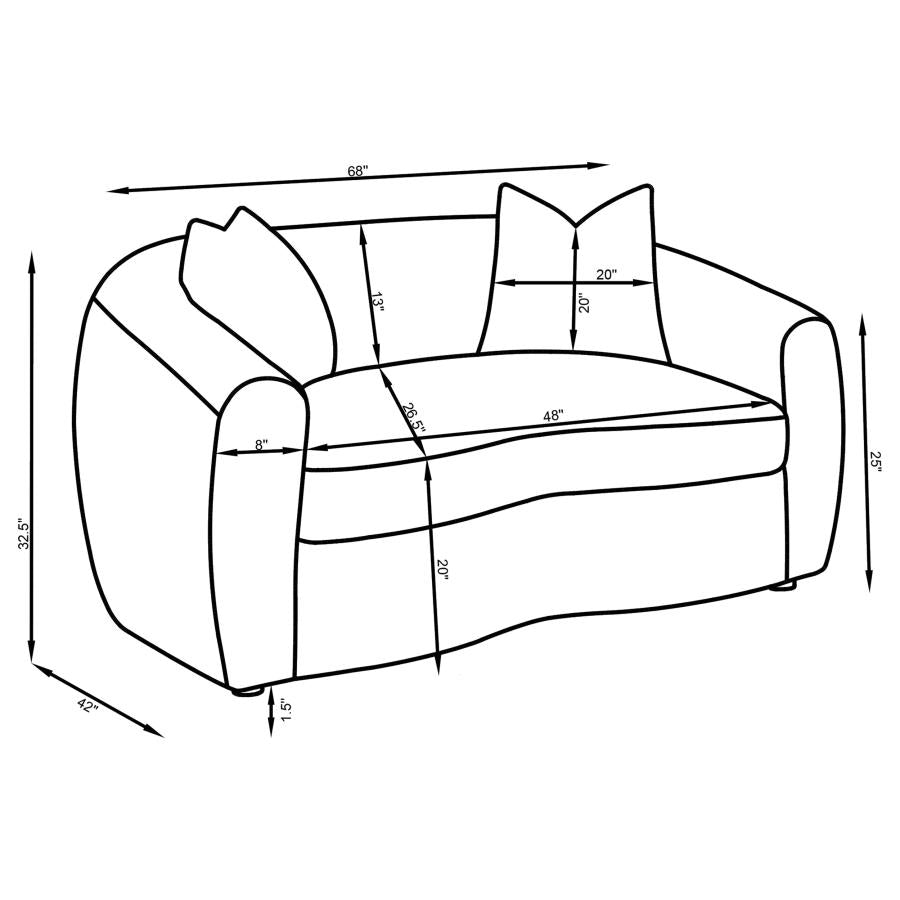 Isabella 3-piece Fabric Upholstered Sofa Set Sand