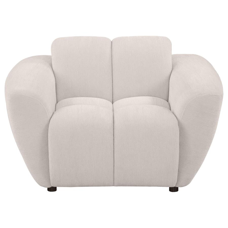 Destino Chenille Upholstered Splayed Arm Accent Chair Greige