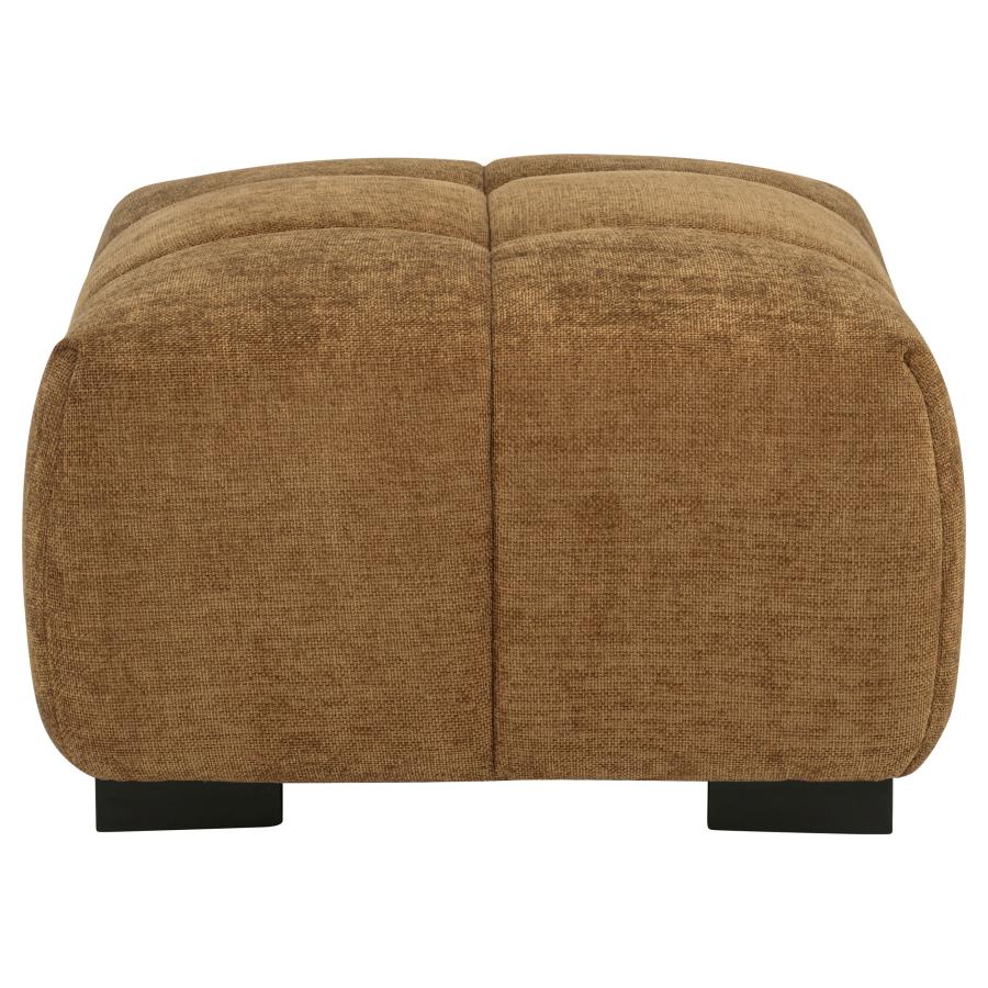 Octavia Tufted Upholstered Rectangular Ottoman Amber