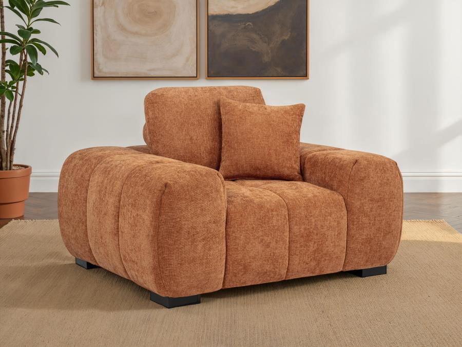Octavia Tufted Upholstered Accent Chair Orange