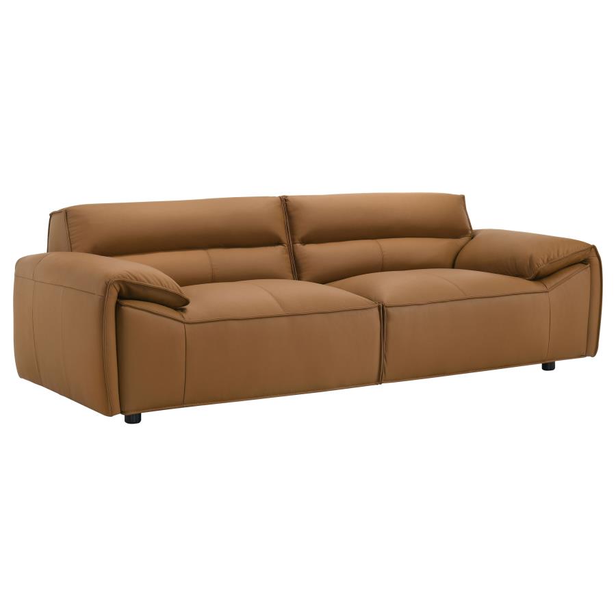 Buxton 2-piece Leather Upholstered Sofa Set Orange