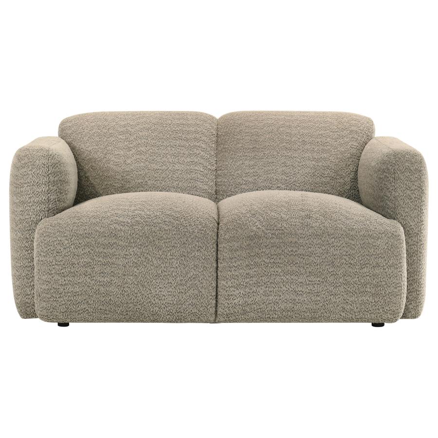 Dorset 2-piece Upholstered Round Track Arm Sofa Set Brown