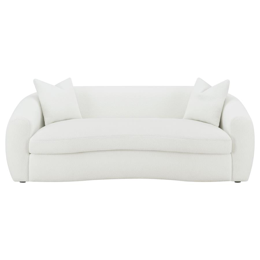 Isabella 2-piece Faux Sheepskin Upholstered Sofa Set Natural