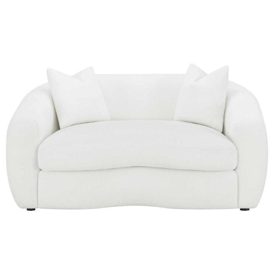 Isabella 3-piece Faux Sheepskin Upholstered Sofa Set Natural