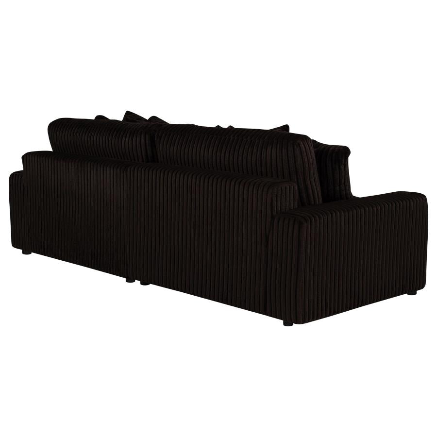 Blaine 2-Piece Corduroy Reversible Chaise Sectional Sofa Chocolate Brown