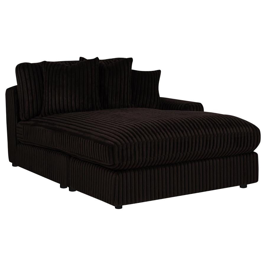 Blaine 2-Piece Corduroy Reversible Chaise Sectional Sofa Chocolate Brown
