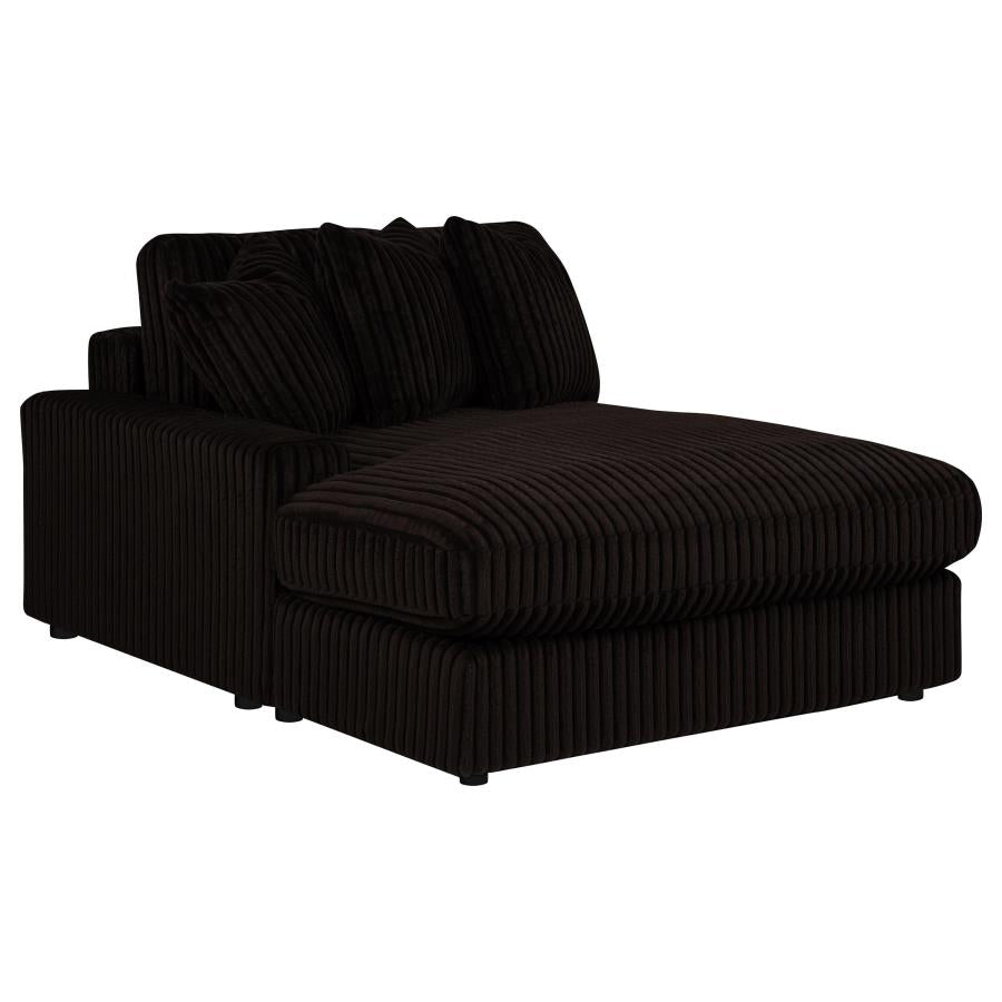Blaine 2-Piece Corduroy Reversible Chaise Sectional Sofa Chocolate Brown