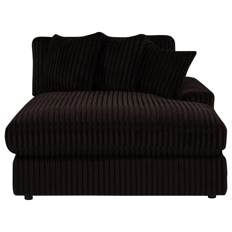 Blaine 2-Piece Corduroy Reversible Chaise Sectional Sofa Chocolate Brown
