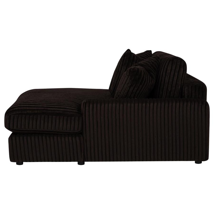 Blaine 2-Piece Corduroy Reversible Chaise Sectional Sofa Chocolate Brown