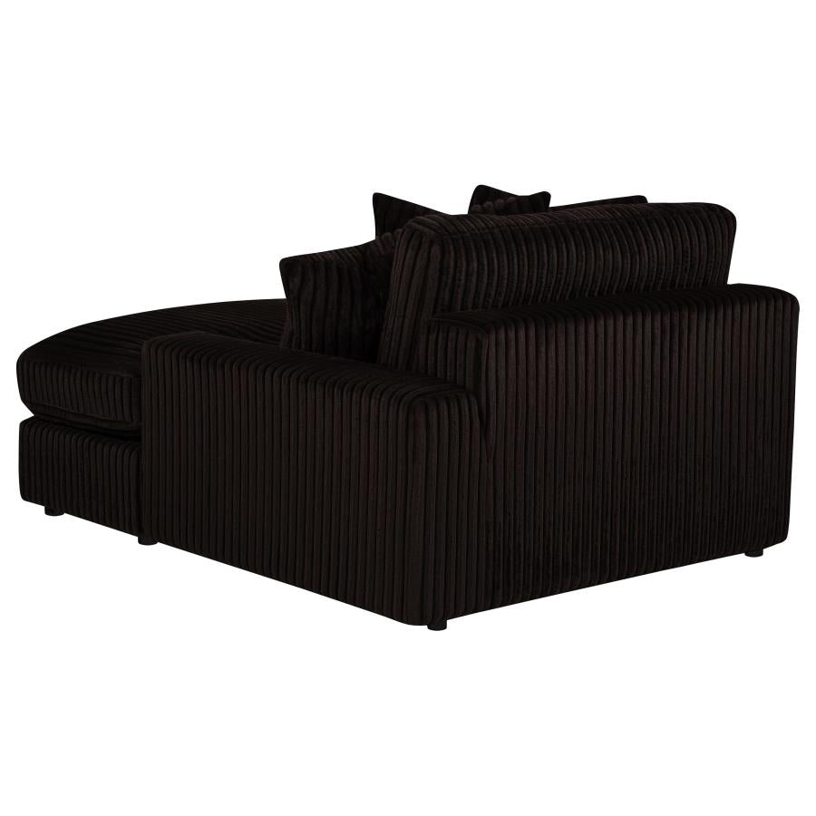 Blaine 2-Piece Corduroy Reversible Chaise Sectional Sofa Chocolate Brown