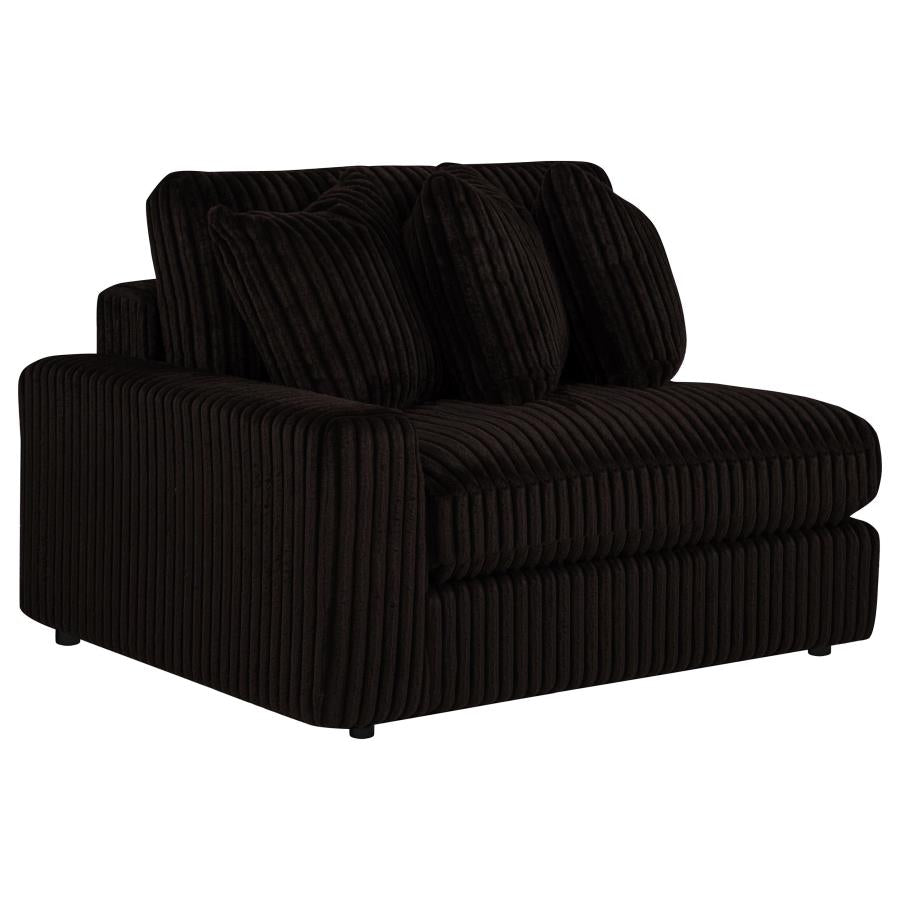 Blaine 2-Piece Corduroy Reversible Chaise Sectional Sofa Chocolate Brown