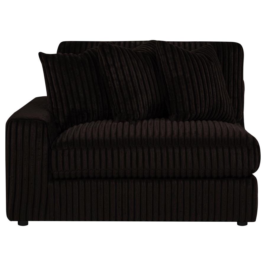 Blaine 2-Piece Corduroy Reversible Chaise Sectional Sofa Chocolate Brown