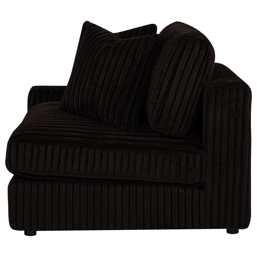 Blaine 2-Piece Corduroy Reversible Chaise Sectional Sofa Chocolate Brown