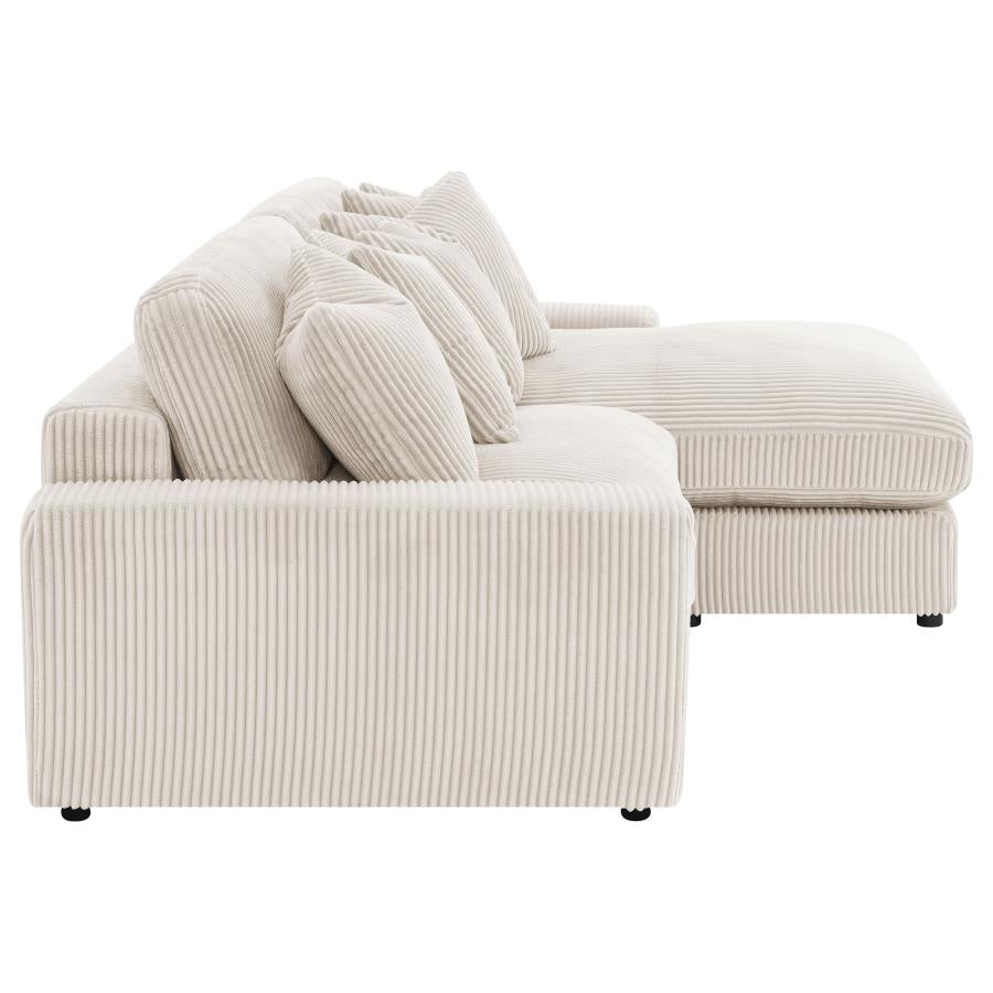 Blaine 2-Piece Corduroy Reversible Chaise Sectional Sofa Sand