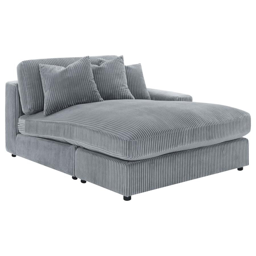 Blaine 2-Piece Corduroy Reversible Chaise Sectional Sofa Fog