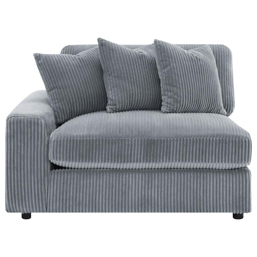 Blaine 2-Piece Corduroy Reversible Chaise Sectional Sofa Fog
