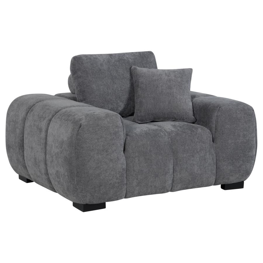 Octavia Tufted Upholstered Accent Chair Charcoal Grey