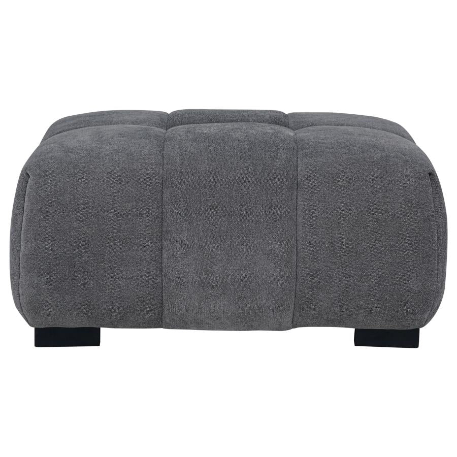 Octavia Tufted Upholstered Rectangular Ottoman Charcoal Grey
