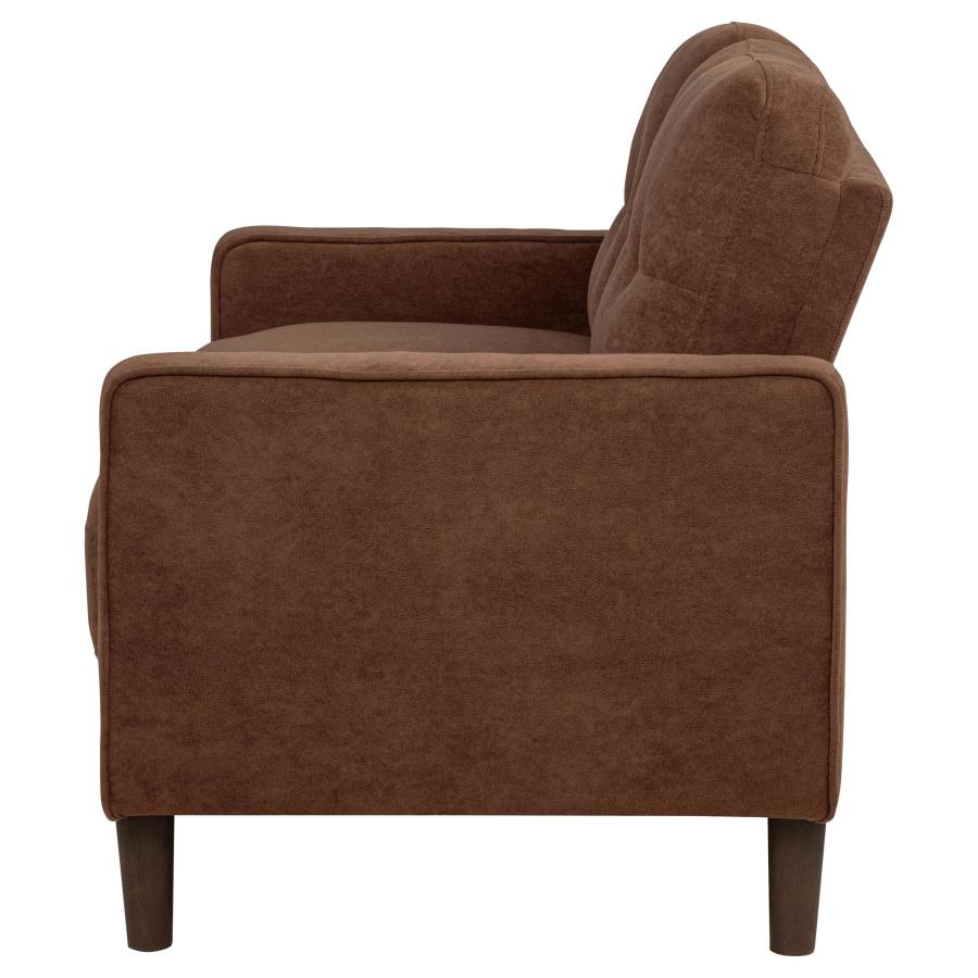 Bowen II Fabric Upholstered Track Arm Loveseat Rust