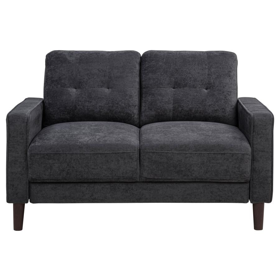 Bowen II 2-piece Upholstered Track Arm Sofa Set Steel Grey