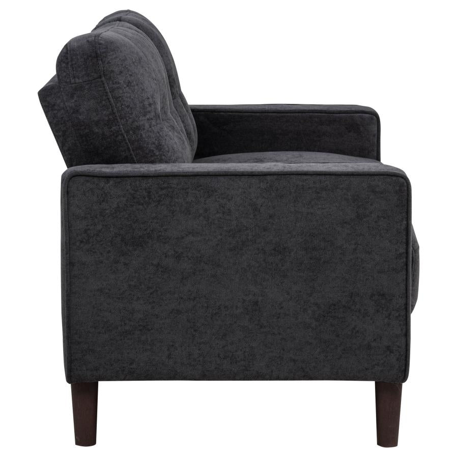 Bowen II 2-piece Upholstered Track Arm Sofa Set Steel Grey