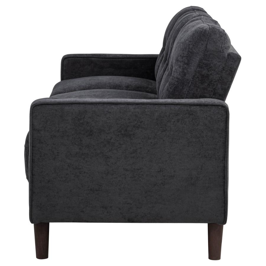 Bowen II Fabric Upholstered Track Arm Sofa Steel Grey