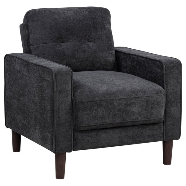 Bowen II Fabric Upholstered Track Arm Chair Steel Grey