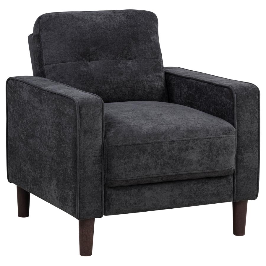 Bowen II Fabric Upholstered Track Arm Chair Steel Grey