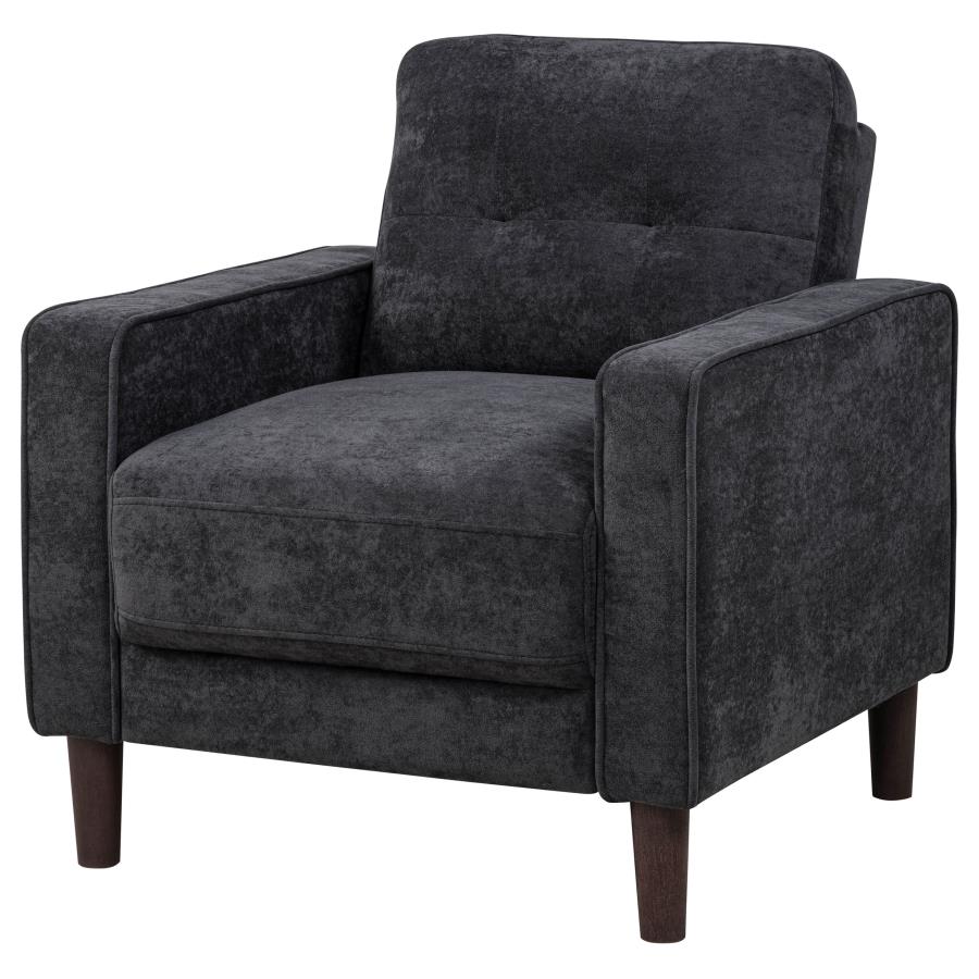 Bowen II Fabric Upholstered Track Arm Chair Steel Grey
