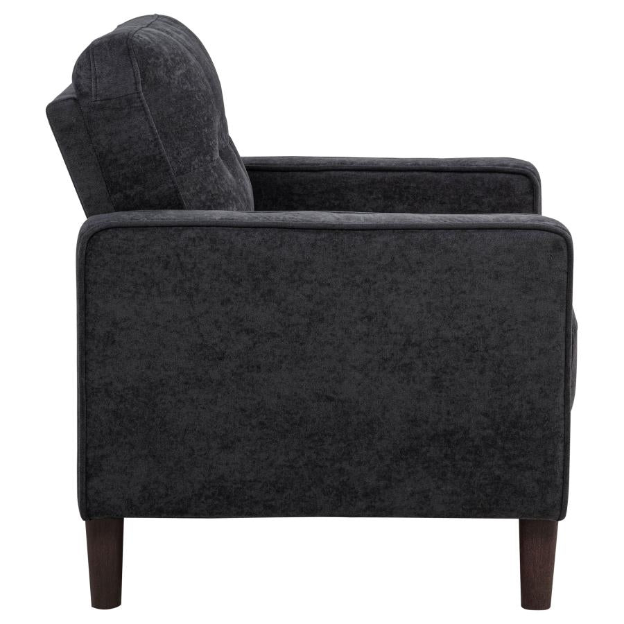 Bowen II Fabric Upholstered Track Arm Chair Steel Grey