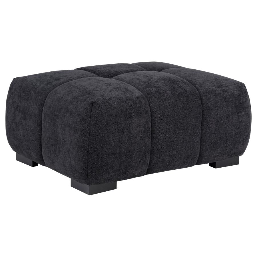 Octavia Tufted Upholstered Rectangular Ottoman Black