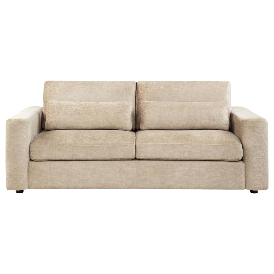 Amador Chenille Upholstered Track Arm Sofa Camel