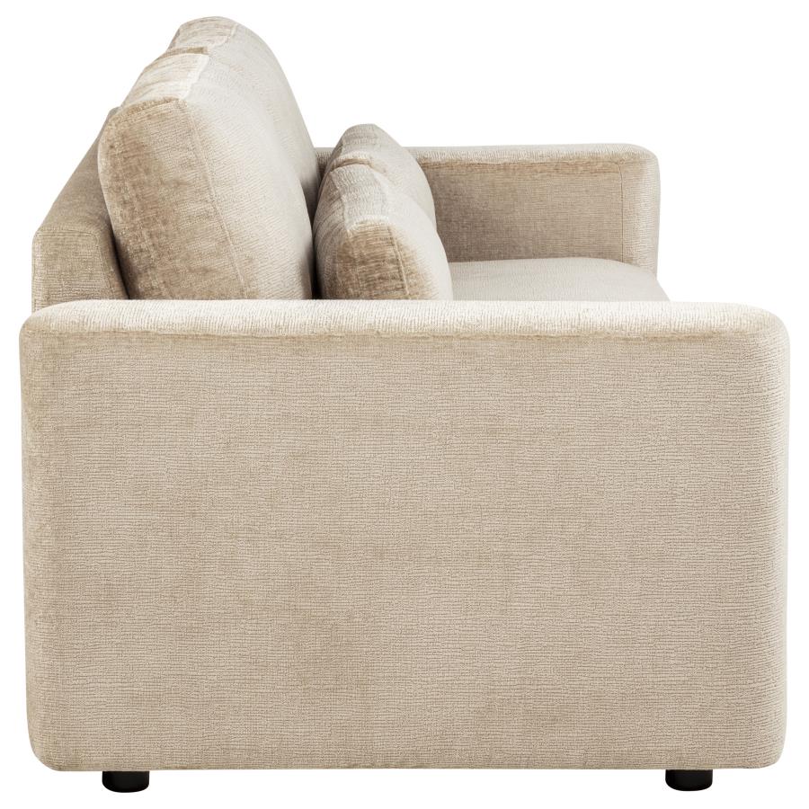 Amador Chenille Upholstered Track Arm Sofa Camel