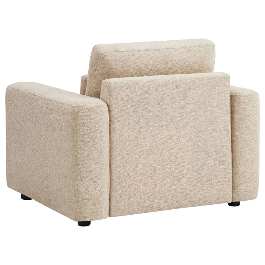 Amador Chenille Upholstered Track Arm Accent Chair Camel