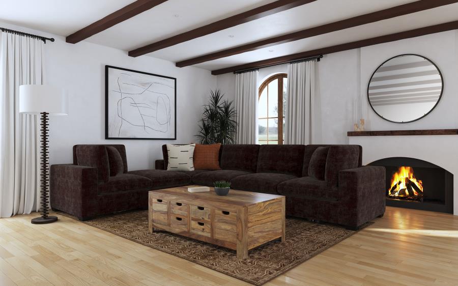 Lakeview Upholstered Corner Chair Dark Chocolate