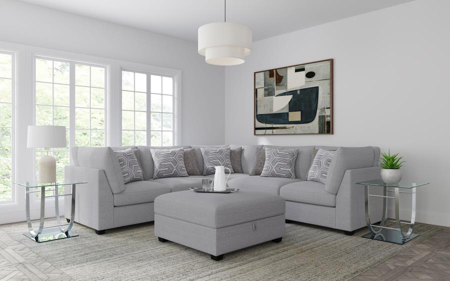 Cambria Upholstered Armless Chair Grey