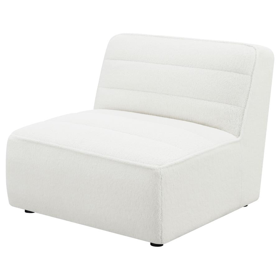 Sunny Upholstered Armless Chair Ivory Sherpa