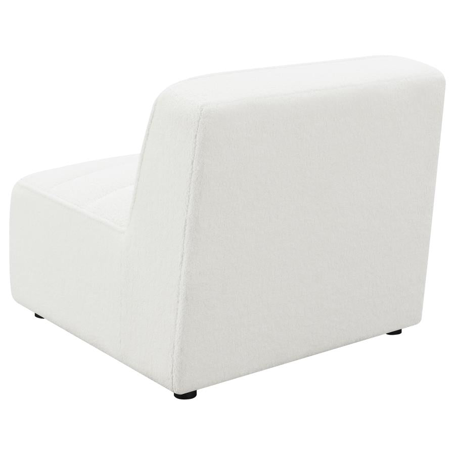 Sunny Upholstered Armless Chair Ivory Sherpa
