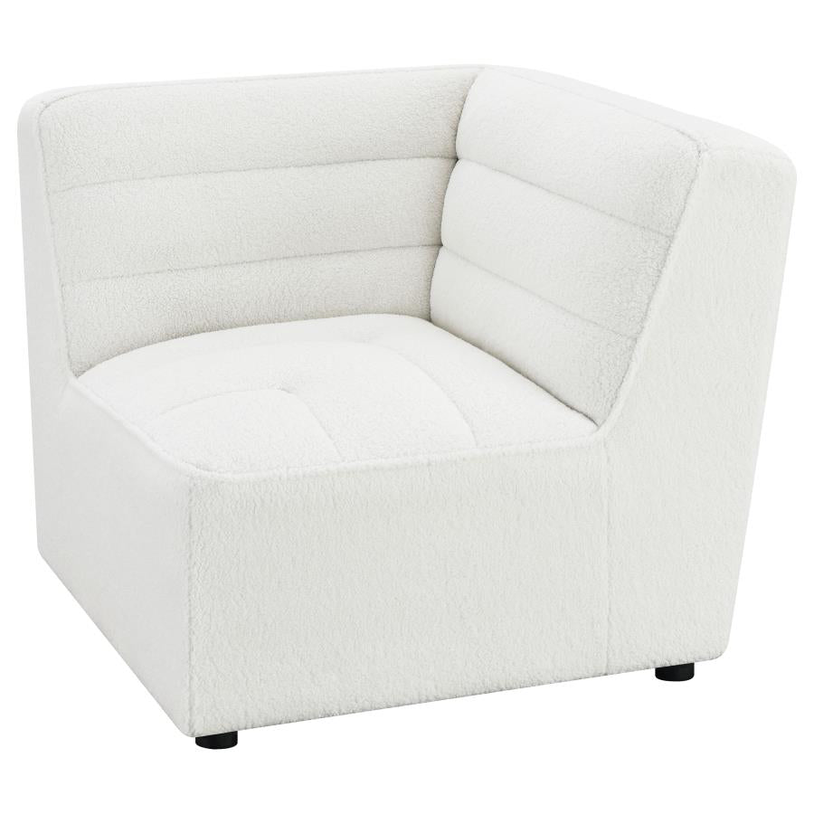 Sunny Upholstered Corner Chair Ivory Sherpa
