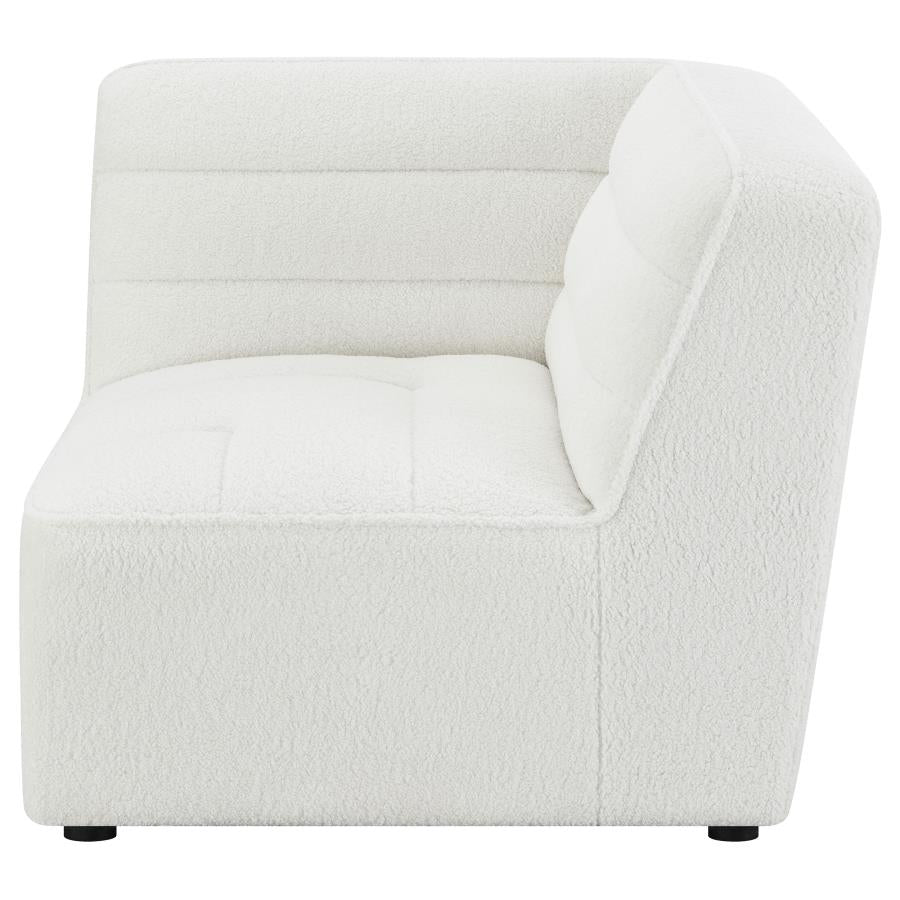 Sunny Upholstered Corner Chair Ivory Sherpa