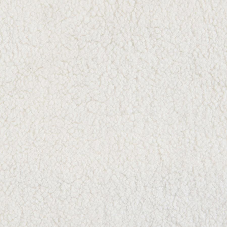 Sunny Square Upholstered Ottoman Ivory Sherpa