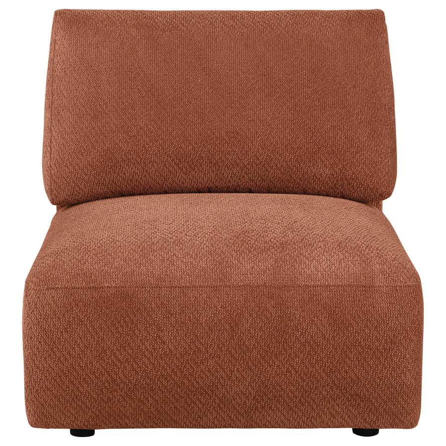 Elysia Fabric Upholstered Modular Armless Chair Coral