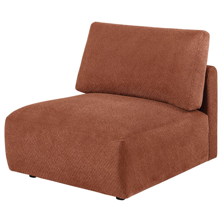 Elysia Fabric Upholstered Modular Armless Chair Coral