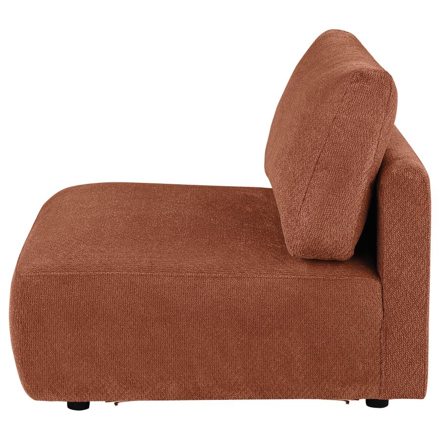 Elysia Fabric Upholstered Modular Armless Chair Coral