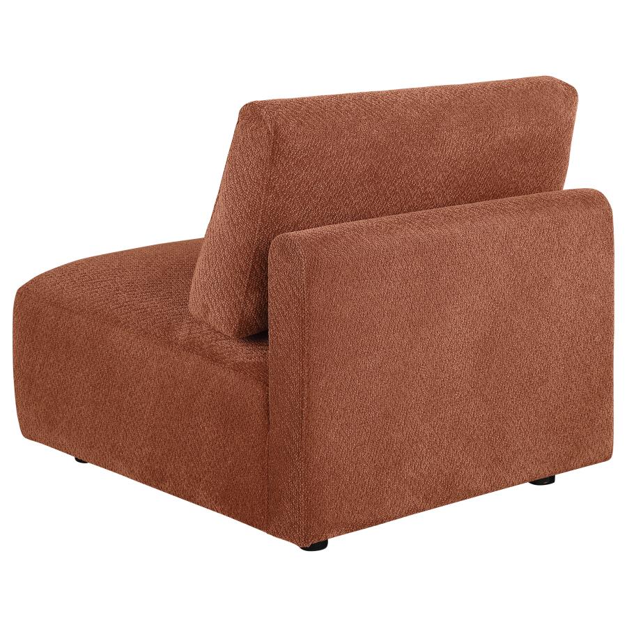 Elysia Fabric Upholstered Modular Armless Chair Coral