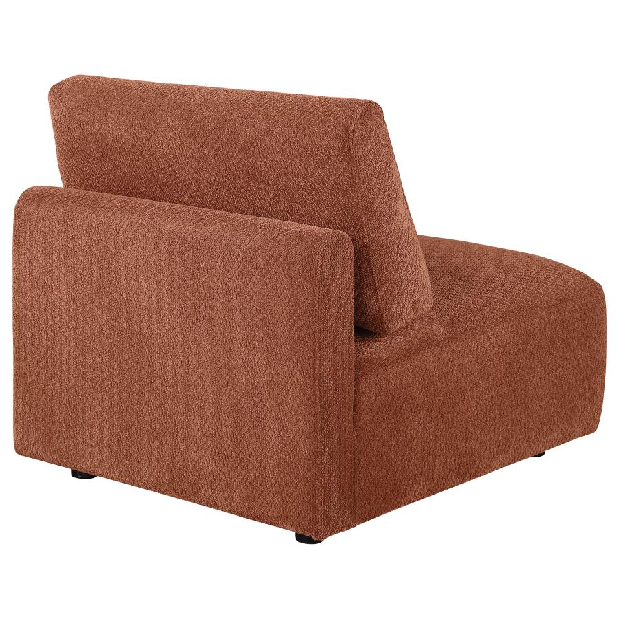 Elysia Fabric Upholstered Modular Armless Chair Coral